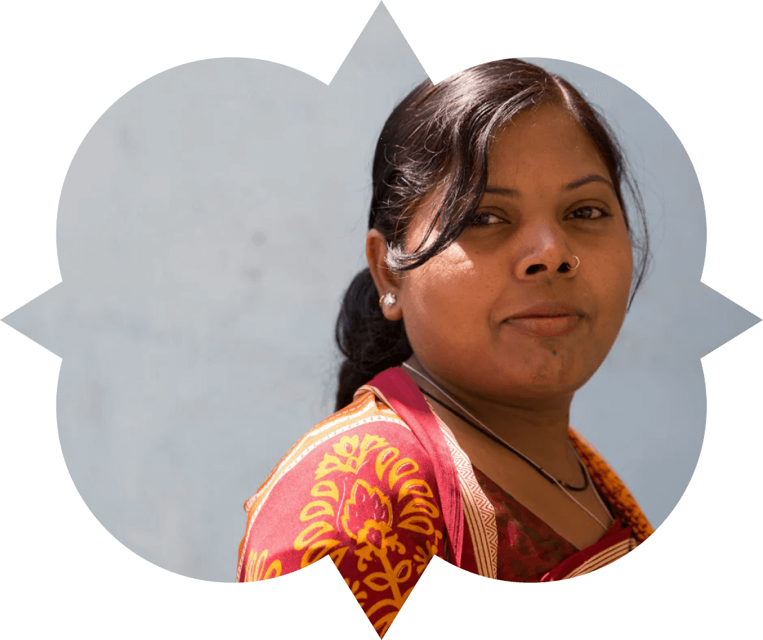 Notre collègue Sunita Kumari de la Gratitude Factory à Varanasi.
