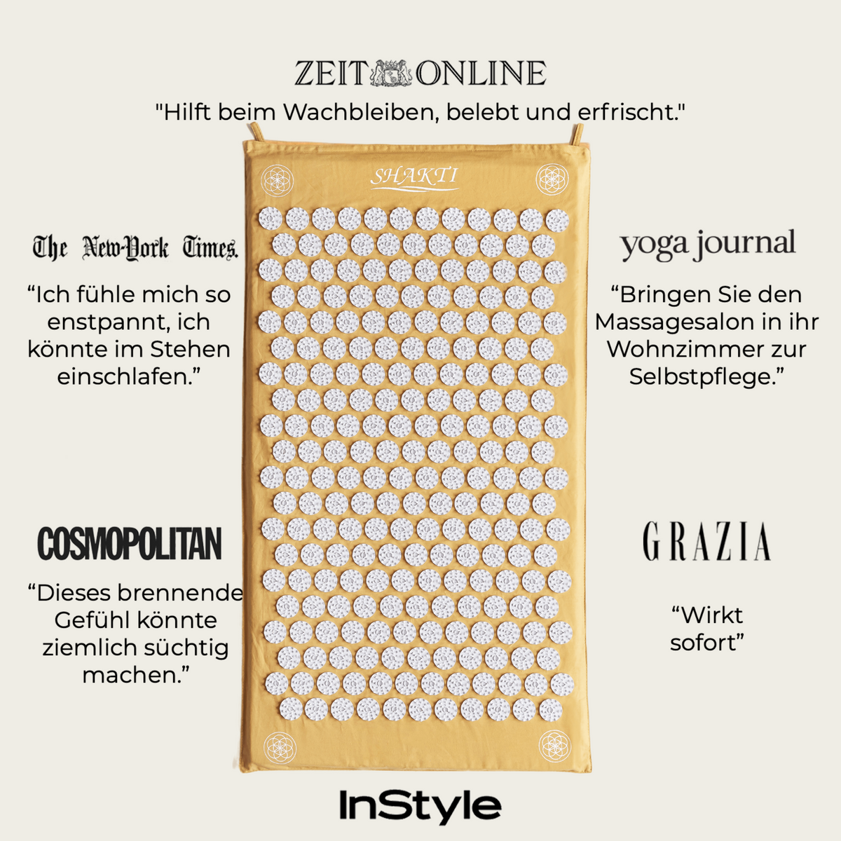 ShaktiMat Akupressurmatte für Einsteiger Gelb