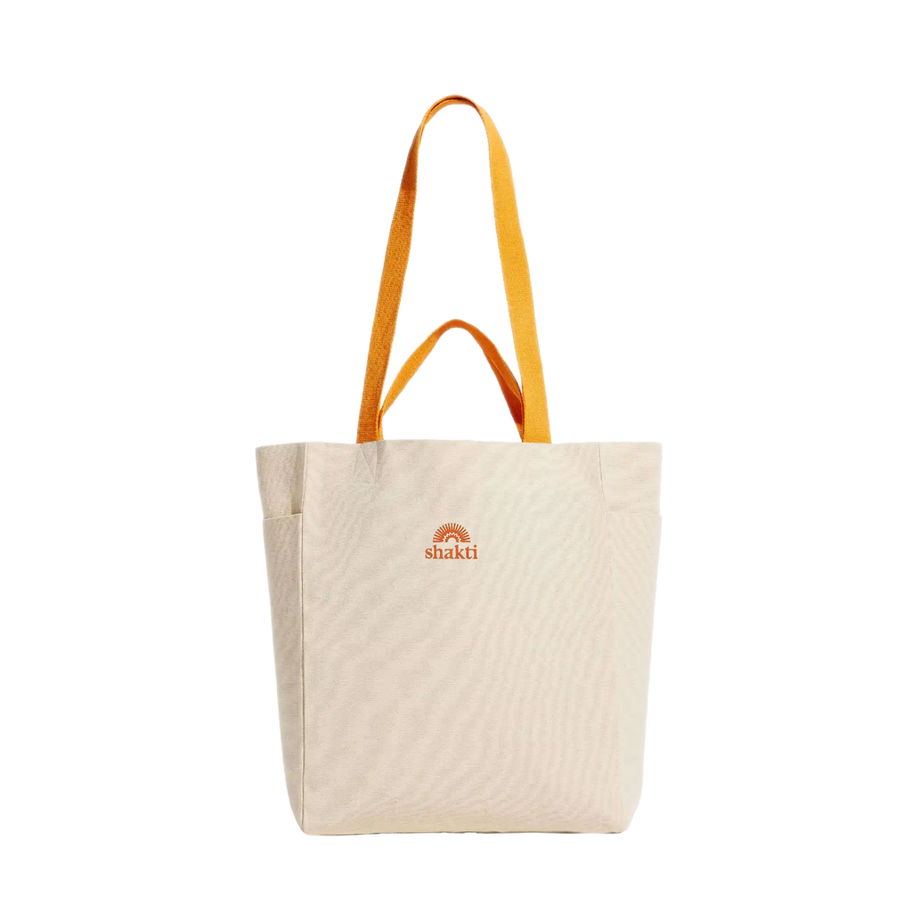 Shakti Tote Bag Shakti Tote Bag- Offwhite with strap in Amber-Orange